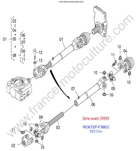 RCK72P/Cardan 1 KUBOTA F2880