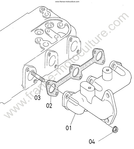 Collecteur échappement KUBOTA F2880