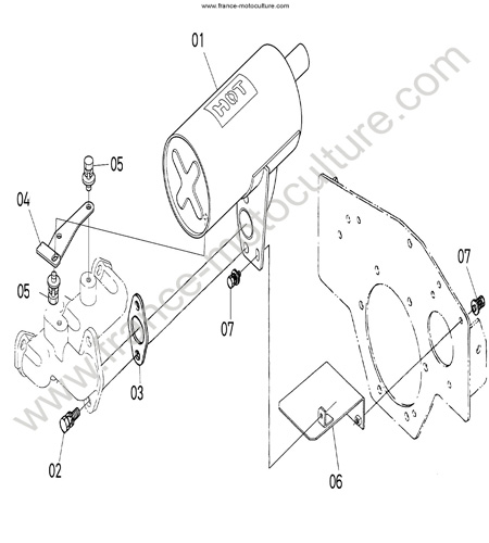Echappement KUBOTA F2880