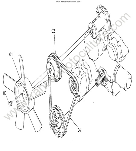 Ventilateur / courroie KUBOTA F2880