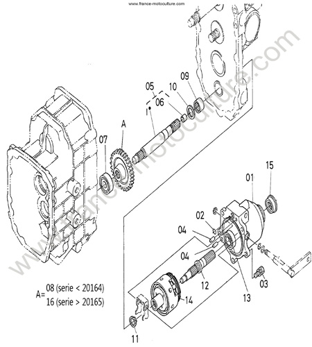Arbre entrainement KUBOTA F2880