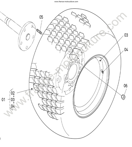 Roue AV KUBOTA F2880