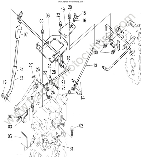 Levier hydraulique KUBOTA F2880