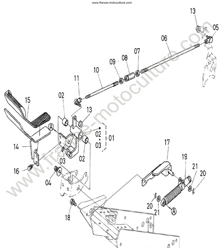 Pédale avancement KUBOTA F2880
