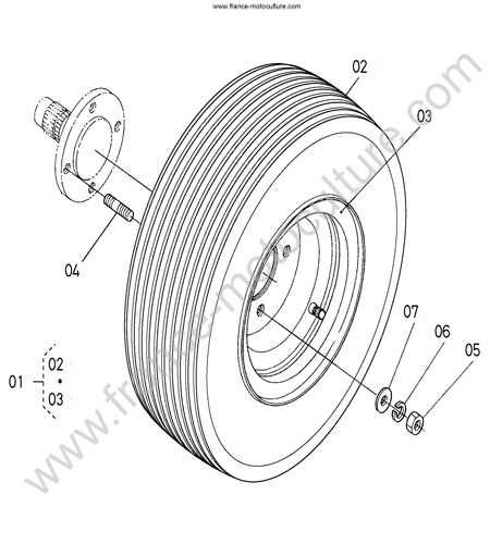 Roue AR KUBOTA F2880