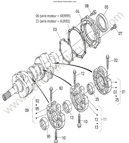Palier vilebrequin KUBOTA F2880