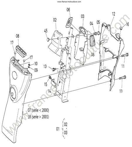 Carter colonne direction KUBOTA F2880