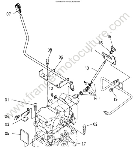 levier hydraulique KUBOTA F3060