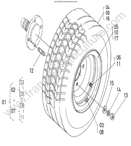Roue arriere KUBOTA F3060