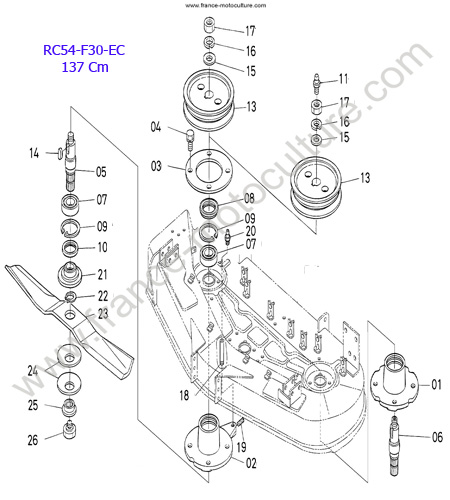 RC54/lames KUBOTA F3060