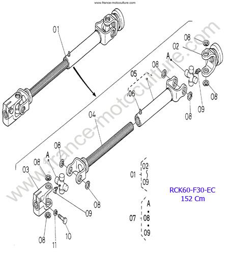RCK60/cardan KUBOTA F3060