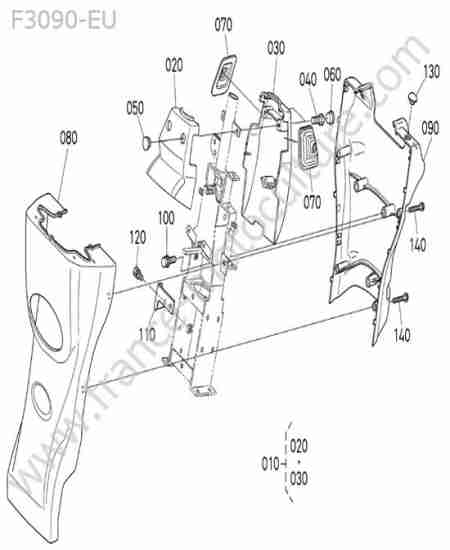 KUBOTA - F3090 : Carters colonne direction