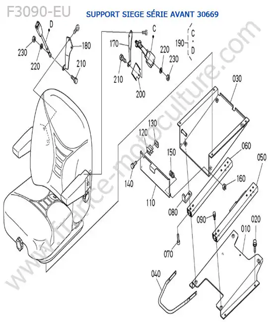 Support siege (< 30669) KUBOTA F3090