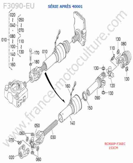 KUBOTA - F3090 : Rck60 - cardan (> 40001)