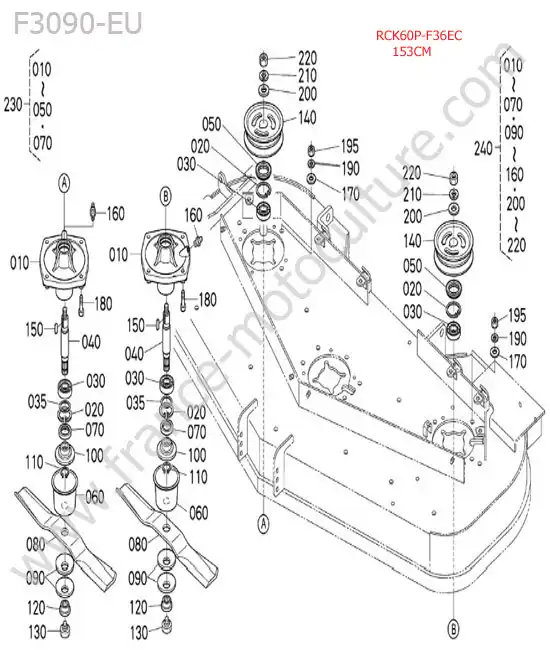 Rck60p - lames KUBOTA F3090