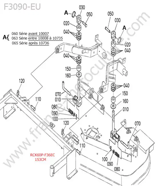 Rck60p - fixations KUBOTA F3090