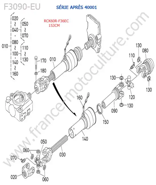 Rck60r - cardan (> 40001) KUBOTA F3090