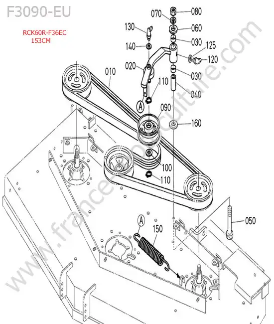 Rck60r - courroie KUBOTA F3090