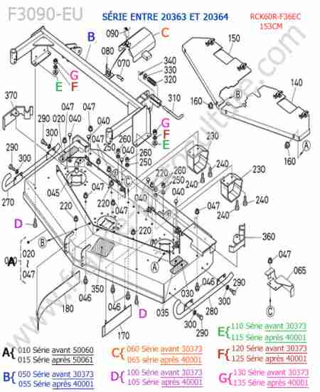 KUBOTA - F3090 : Rck60r - plateau (20363/20364)