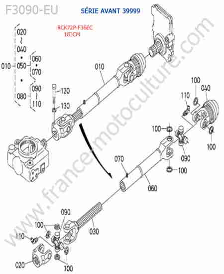 KUBOTA - F3090 : Rck72p - cardan (< 39999)