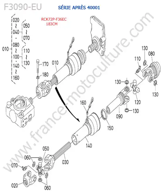 Rck72p - cardan (> 40001) KUBOTA F3090
