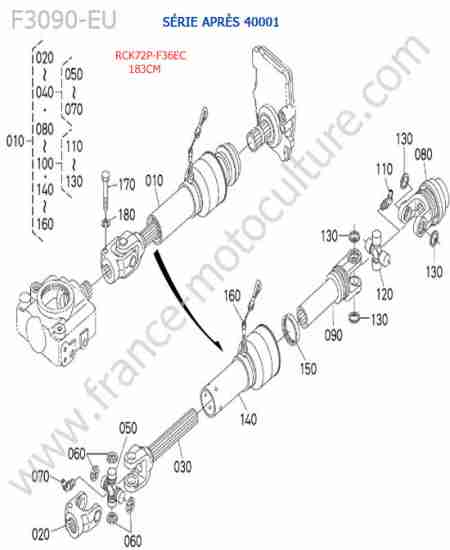 KUBOTA - F3090 : Rck72p - cardan (> 40001)
