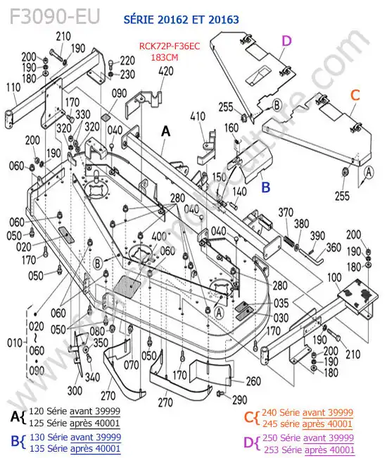 Rck72p - plateau (20162/20164) KUBOTA F3090