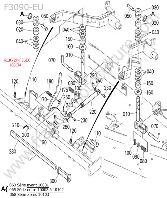 Rck72p - fixations KUBOTA F3090
