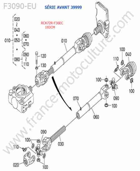 KUBOTA - F3090 : Rck72r - cardan (< 39999)