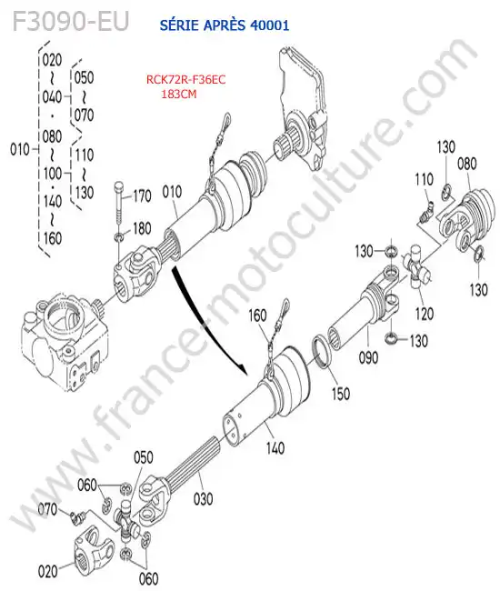 Rck72r - cardan (> 40001) KUBOTA F3090