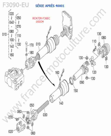 KUBOTA - F3090 : Rck72r - cardan (> 40001)