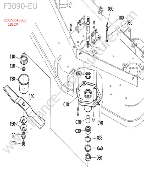 Rck72r - lame centre KUBOTA F3090