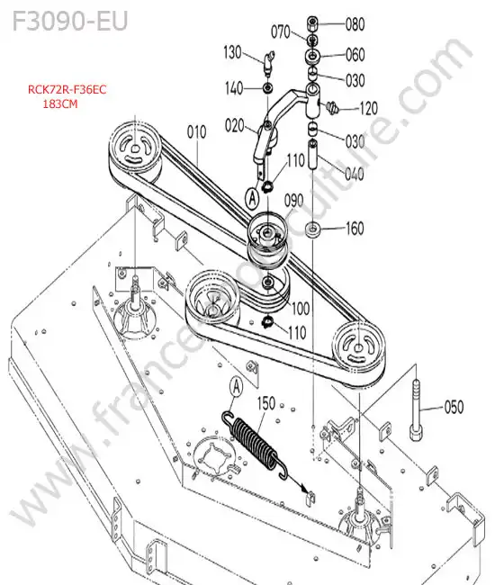 Rck72r - courroie KUBOTA F3090