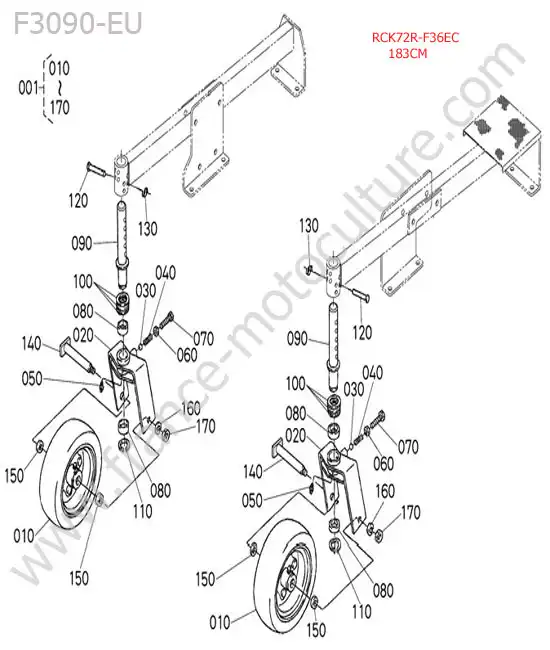 Rck72r - roues avant KUBOTA F3090