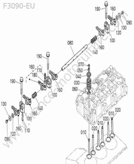 KUBOTA - F3090 : Soupapes / culbuteurs