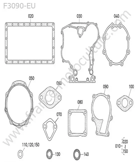 Jeu de joints inferieurs KUBOTA F3090