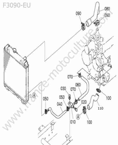 KUBOTA - F3090 : Durites refroidissement