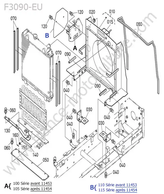 Supports radiateur KUBOTA F3090