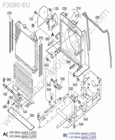 KUBOTA - F3090 : Supports radiateur