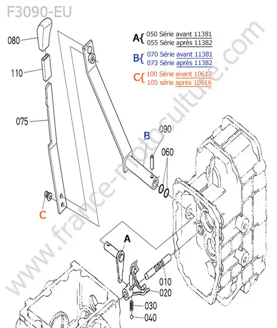 Levier gamme KUBOTA F3090