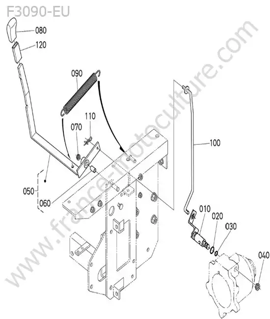 Levier embrayage arriere KUBOTA F3090