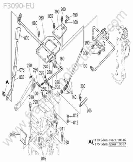KUBOTA - F3090 : Levier hydraulique