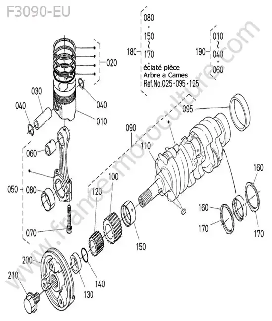 Vilebrequin / piston KUBOTA F3090