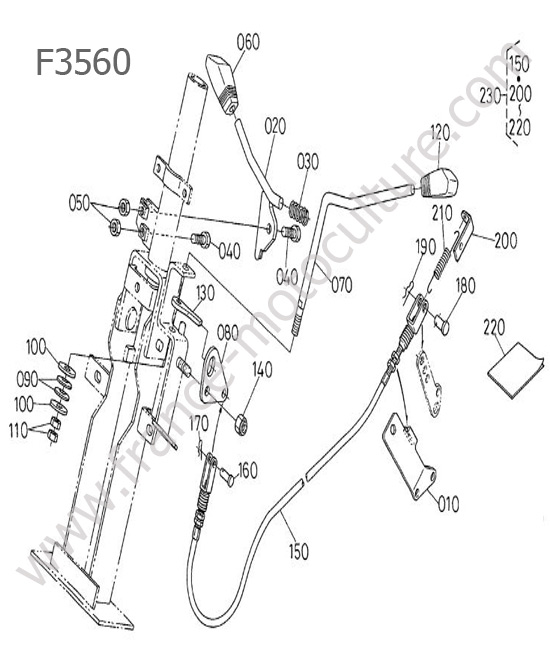 Levier accelerateur KUBOTA F3560