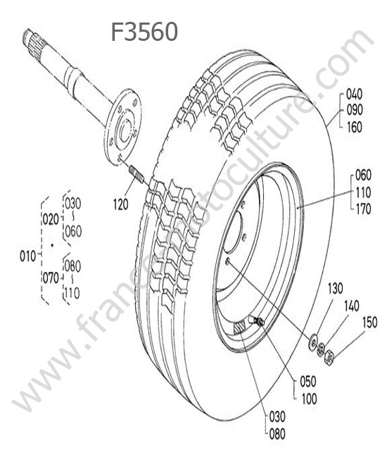 Roue avant KUBOTA F3560