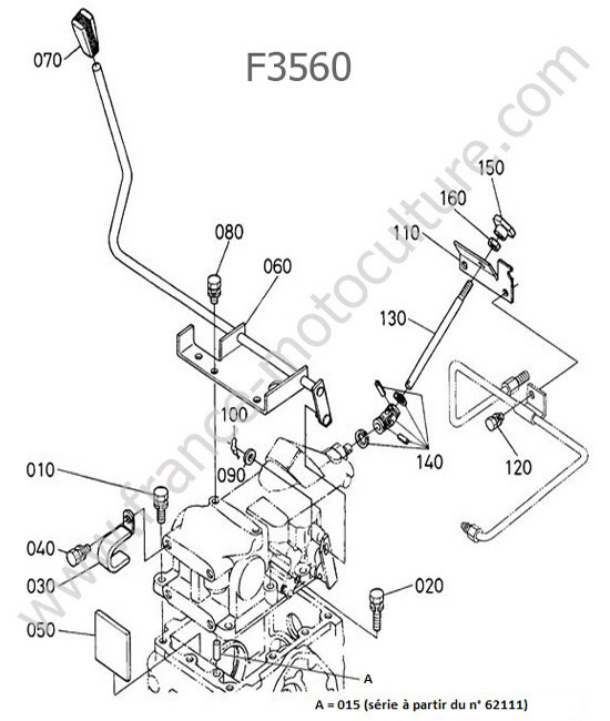 levier hydraulique KUBOTA F3560