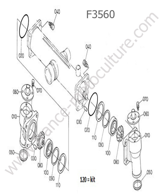 Carter engrenages pont KUBOTA F3560