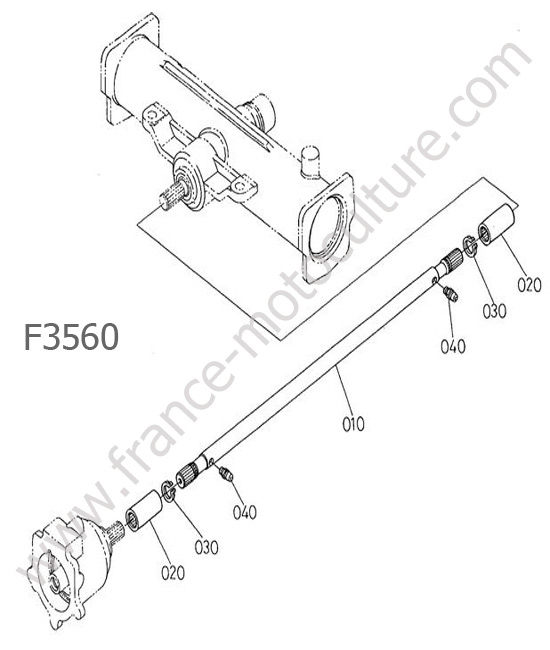 Arbre entrainement arriere KUBOTA F3560