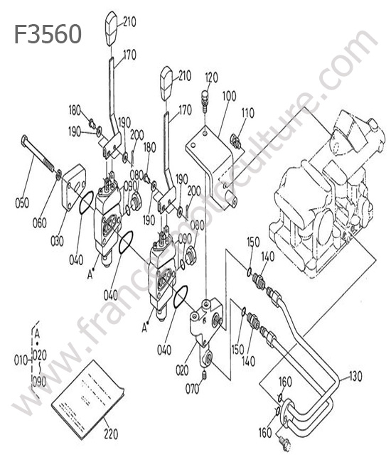 Distributeur 2 valves KUBOTA F3560