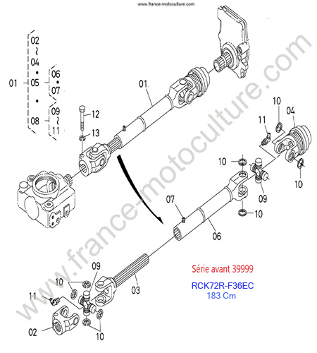 RCK72R/Cardan 1 KUBOTA F3680